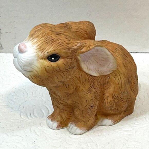 Bunny Rabbit Porcelain Sculpture Snuggle Babies 1988 River Shore 4.5"x3.5" - Picture 2 of 12